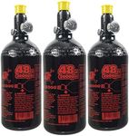 Maddog 48/3000 Aluminum Compressed Air HPA Paintball Tank with Regulator - Airgun Airsoft PCP - Fresh Hydro Date - Ships Empty - 3 Pack