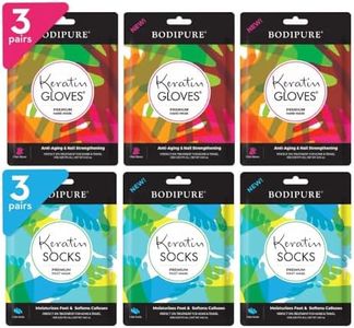 Bodipure Premium Hand and Foot Mask | Moisturizing Kertain Gloves & Socks | Hydrating Dull Dry Hands, Cracked Heels, Callus Softening & Nail Strengthening | Chemical-Free Feet Treatment | (3+3 Pack)