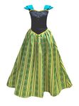 Cokos Novelty Adult Women Coronation Dress Homecoming Princess Halloween Costume (3X-Large, Green)