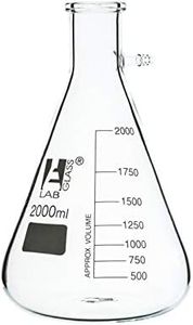 EISCO Filtering Flask, 2000ml - Borosilicate Glass - Conical Shape, with Integral Side Arm - White Graduations