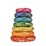 Seven pcs Cloth O-ring Playing 6-12" 8-14" Crystal Singing Bowl (6-12inch)