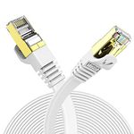 Veetop Flat Ethernet Cables 3m/9.8ft Cat7 High Speed 10Gbps RJ45 Cat 7 Networking Ethernet Cable with STP Copper Wires Shielded & Gold Plated Connector for Computer Laptop Router Patch Modem