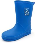 Amoji Kid Rain Boots Boy Rubber Wellies Kids Garden Waterproof Boots JT6513 Blue 9.5-10 Toddler