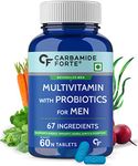 Carbamide Forte Multivitamin for Men with 67 Ingredients for Immunity & Energy | Multivitamin Tablet for Men with Probiotics, Zinc, Vitamin C, Vitamin D3, Multiminerals & Ginseng Extract - 60 Veg Tablets