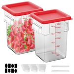 22 QT Commercial NSF Food Storage Containers: 8 PCS [Sous Vide] Clear Sous Vide Container with Lids Scales Handles for Home Restaurant Kitchen Storage Dough Proofing