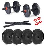 Protoner PVC DM 4-40 Kg Dumbbells Set and Fitness Kit for Men and Women Whole Body Workout (40 kg (5 kg x 4, 3 kg x 4, 2 kg x 4), Black & Red)