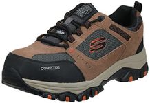 Skechers Men's Greetah Construction Shoe, Brown/Black, 14