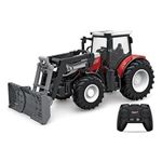 DYOMNIZY 1/24 Scale Remote Control Farm Tractor Toy - 2.4G 6Ch Rc Farm Truck For Kids - Farmer Sowing Tractor And Other Toys Included,Black