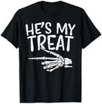 Hes My Treat Skeleton Matching Couple Halloween Costume Hers T-Shirt