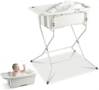 DZMDIP Baby Bathtub with Stand,Collapsible Infant Bath Tub