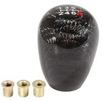 muge racing Gear Shift Knob Carbon Fiber 6 Speed Shifter Knob Universal for Most Cars with 3 Adapters(8mm/10mm/12mm)