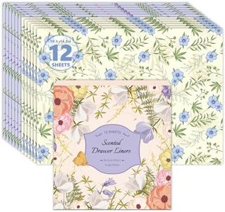 SCENTORINI Drawer Liners for Dresser,6 Sheets Linen + 6 Sheets Lavender Scent Drawer Liners, Drawer Paper Liner 14.3x19.5 Inch, for Fragrant Home Shelf Closet