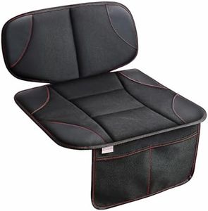 Siivton Car Seat Protector for Kids, Anti-Slip Design, Thick Padding, Prevents Seat Marks, 2 Storage Pockets for Toys & Snacks, Fits Most Cars, Black - 1 Pack