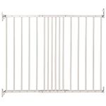 Safetots Top of The Stairs Screw Fitted Stair Gate, White Metal, 62.5cm - 106.8cm, Metal Baby Gate, Screw Fit Safety Barrier, Stylish and Practical Safety Gate