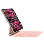 HOU Keyboard Case for iPad Air 11 inch 2024 (M2)&iPad Pro 11 Inch (4th/3rd/2nd/1st) Gen 2022,iPad Air 5th&4th Generation Case with Keyboard,Magic-Stand, Multi-Touch Trackpad,7 Colors Backlight,Pink