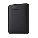 WD 4TB Elements portable external hard drive, USB 3.0 interface, portable external storage, Plug-and-Play, SuperSpeed USB 3.2 Gen 1, Formatted for PC and Mac, Black