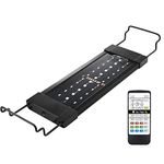 NO.17 LED Aquarium Light, 11W Fish Tank Light with Remote Control and Extendable Brackets, 24/7 Automated Aquarium Lighting, RGB Colors (30-50 CM)
