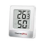 ThermoPro TP49 Small Digital Hygrometer Indoor Thermometer Ambient Thermometer Temperature Monitor and Humidity Meter for Home Office Comfort Reptile Thermometer