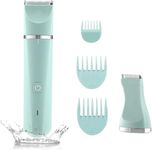 Bikini Trimmer Rechargeable Electric Razor Pubic Hair Trimmer for Women Electric Shaver for Legs Arms Pubic Body Hair Trimmer for Men and Women Hair Removal with Snap-In Ceramic Blades IP7X Washable Head,Wet and Dry Use