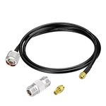 Eightwood RP-SMA Male to N Male RG58 Low Loss Cable 3ft + SMA Male to RP-SMA Female Adapter + N Female to N Female Adapter for WiFi 4G LTE Lora Antenna