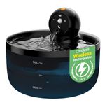 Cat Water Fountain for Drinking Wireless: Cat Fountain Battery Operated - 88oz/2.6L Automatic Pet Water Dispenser Cordless - Cats Drinking Bowl with Sensor - Rechargeable Pet Bowl Motion