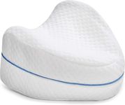 Leg Pillow & Knee Foam Support Pillow - Soothing Pain Relief for Sciatica, Back, HIPS, Knees, Joints & Pregnancy (White)