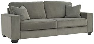 Signature Design by Ashley Angleton Modern Sofa with Reversible Cushions for Living Room, Light Gray