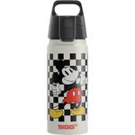 Sigg - Aluminium Kids Water Bottle - WMB ONE Disney Mickey Mouse Retro - Suitable For Carbonated Beverages - Leakproof - Lightweight - BPA Free - Climate Neutral Certified - White - 0.6L