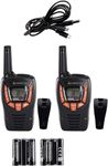 Cobra AM655 Pack of 2 Compact Walkie Talkies for Adults, with Voice Activation, 8Km Range, over 968 Channels, Power Saving Function and Rechargeable Batteries – Black