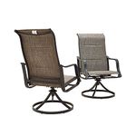 LOKATSE HOME Outdoor Patio Swivel Rocking Chair Set Sling(Set of 2), Gray