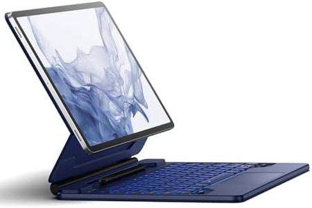 Dexnor for Samsung Galaxy Tab S10+ Plus/S9+ Plus/S9 FE+ Plus/S8+ Plus/S7+ Plus/S7 FE Case with Keyboard Floating Cantilever Magnetic Stand Trackpad Backlit Keyboard Case with S Pen Holder - Blue