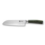 HexClad Santoku Knife, 18 cm Japanese Damascus Stainless Steel Blade, Full Tang Construction, Pakkawood Handle