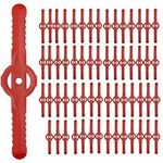 60Pcs String Trimmer Head Blades Replace, Weed Eater Wacker Blades Plastic Replacement, Universal Weed Warrior Trimmer Head, Cutter Accessories for Grass Trimmer Lawn Mowers (Red)