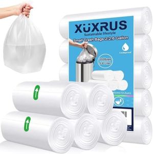 XUXRUS bolsas de basura biodegradables de 15l, 200 unidades / 5 rollos bolsas de basura de cocina, bolsas de basura pequeñas y gruesas para revestimientos de baño, dormitorio, oficina
