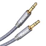 Aux Cord-3.5mm Male to Male Auxiliary Audio Cable [Shielded,Hi-Fi] Audiophile Aux Cable Nylon Braided for 3.5mm Headphone Jack,Car,Echo,Speaker,Android,Home Stereos,Mp3（4ft/1.2m,Grey）