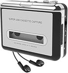 Cassette Player-Cassette Tape to MP3 CD Converter Via USB,Portable Cassette Tape Converter Captures MP3 Audio Music,Convert Walkman Tape Cassette to MP3 Format, Compatible with Laptop and PC