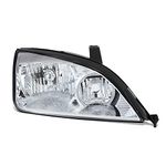 DNA MOTORING Right OE Style Headlight Compatible with 2005-2007 Focus Excludes SVT, Chrome/Clear Lens/Amber Reflector, OEM-HL-0168-R