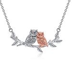 VONALA Owl Necklace Sterling Silver Owl Pendant Necklace Owl Charm Jewellery Bird Neckalce Gift For Women Mom