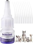 1 Pack 3ml Veterinary Surgical Skin Glue with 10 Precise Applicators, Strong Surgical Adhesive, Blue-Tinted Animal Tissue Wound Glue, Fast Bleeding Control and Waterproof Wound Sealant for Pets