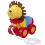 Lion Pull Along Toy - Animal Push and Pull Along Toys for 1 Year Olds, Toddler, Walker Wooden Toys - 1st Birthday Gifts for Baby Boys and Girls - Early Development & Activity Toys by Orange Tree Toys