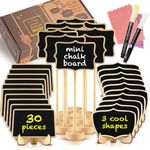 Mini Chalkboard Labels 15 Pack Chalkboard Signs for Food Buffet,Food Signs,Table Numbers, Wedding Signs, Message Board, Place Cards and Event Decorations with Easel Stand, Free 2 Erasable Chalk Pen