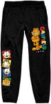 Garfield 1978 Colorful Logo and Characters Men's Black Graphic Sweatpants- XL