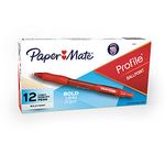 Paper Mate 89467 Profile Retractable Ballpoint Pen, Red, 12-Pack