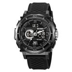 SKMEI Multifunctional Men 50M Waterproof Thermometer Dual Display Digital Wrist Watch (Black - Black)