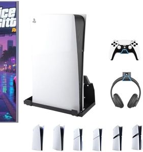 BracNova Wall Mount For PS5 Original, PS5 Slim, and PS5 Pro-Steel PS5 Wall Mount Kit With 2 Removable Controller Holder And Silicone Backrest-Mounts PlayStation 5 on a Wall by Your TV