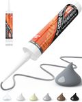 WELLUCK Gray Silicone Caulk, 100% Waterproof Silicone Sealant Adhesive Caulking,for RV, Kitchen,Bathroom, Window, Door, Glass,10.2FL.OZ/300ML（1 Pack）