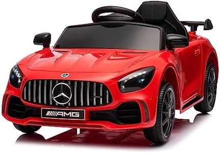 Winado 12V Ride on Car, Licensed Mercedes Benz AMG GTR Battery Powered Electric Vehicle, w/Parent Remote, Wider Seat, LED Lights, Openable Doors, MP3 Player, Smooth Start, 3 Speeds - Red