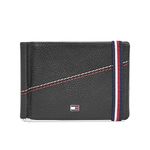 Tommy Hilfiger Adriel Leather Moneyclip for Men - Black, 6 Card Slots