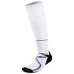 Niorasen Football Socks Mens Cushioned Sports Socks Breathable Knee High Long Socks Black White 1 Pair for Team Kit Gifts Rugby Cricket Soccer Hockey 5-8 (White)