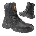 MENS ARMY MILITARY POLICE SAFETY FUR BOOTS STEEL TOE CAP COMBAT WORK WOMENS SHOES SZ (12 UK, numeric_12)